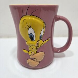 Looney Tunes 3D Tweety Bird Pink & Yellow Cup/ Mug Embossed Warner Bros XPRES